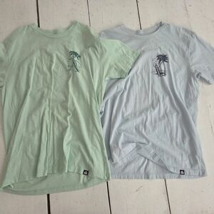 Men's Short Sleeve Tees - Light Green and Light Blue